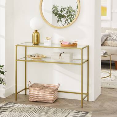 Slimline glass deals console table